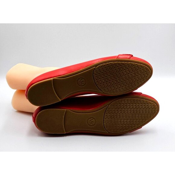 NWOB Michael Kors Women's Crimson  Jilly Gold MK Accent Ballet Flats Size 9 2303 - Picture 7 of 16